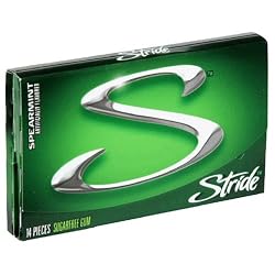 Stride Sugarfree Gum, Spearmint, 14-Count Packs (Pack of 12)