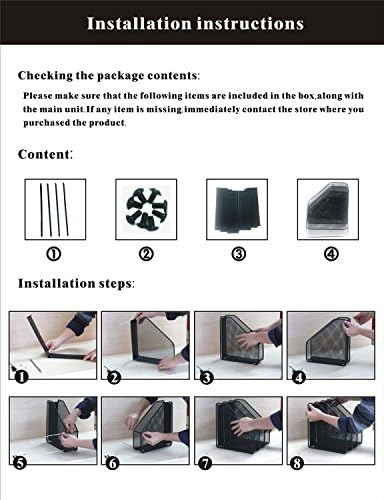 PAG Assembly Mesh Desk Organizer Magazine and Literature File Document Holder, Office Supply Caddy ,4 Uprights,Blue