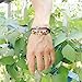Kingfansion Butterfly Braided Wooden Bead Wrist Bracelet Leather Jewelry