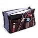 HDE Expandable 13 Pocket Handbag Insert Purse Organizer with Handles (11X6.3X3.5) - Brown