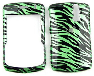Blackberry Curve 8300/8310/8320/8330   Transparent Design, Green Zebra Print  Hard Case/Cover/Faceplate/Snap On/Housing/Protector