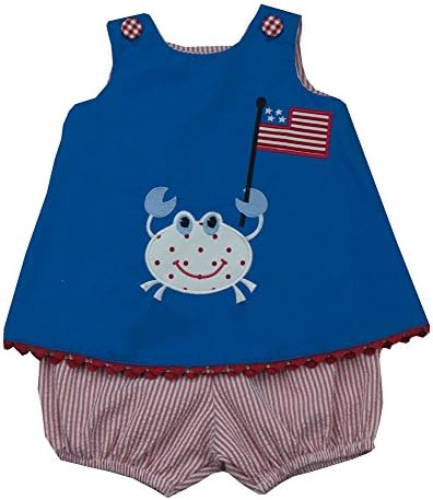 Mulberry Street 4th of July/Gator Popover Set - Baby Girl's Size 12M