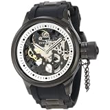 Invicta Men's 1091 Russian Diver Mechanical Skeleton Dial Black Polyurethane Watch ~ Invicta