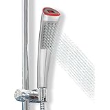 H2O Vibe Thermometer Handheld Showerhead in Premium Chrome Finish - Displays Accurate Water Temperature (hose not included)