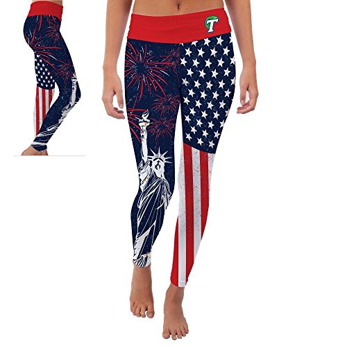Tulane University Green Wave Womens Yoga Pants American Liberty Design (Medium)