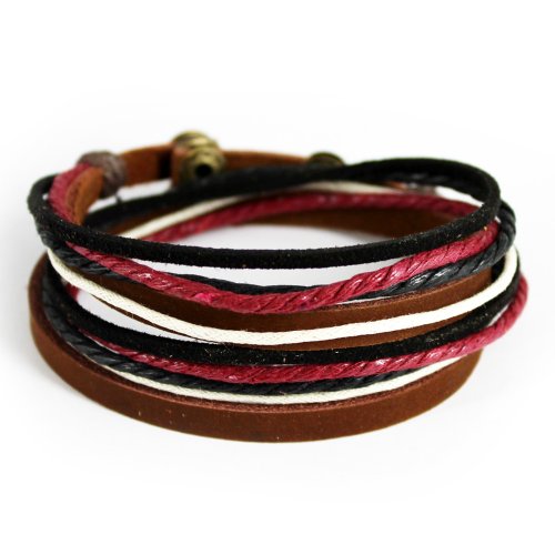 November's Chopin (TM) Unique Charm Colorful Multistrand Leather Adjustable Wrap Bracelet
