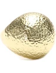 1AR by UnoAerre 18kt Gold Plated Domed Hammered Ring, Size 7