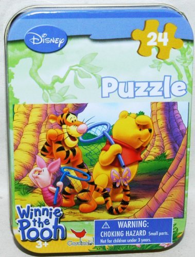Disney Winnie the Pooh 24-Piece Jigsaw Puzzle in a Tin - Catching Butterflies