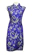 Chinese Dress Royal Blue Silk Sleeveless Short Dress S