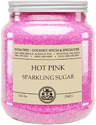 India Tree Hot Pink Sparkling Sugar, 3.4-Pound Jars (Pack of 2)