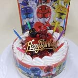 ★特命戦隊 ゴーバスターズ・キャラデコ・生クリーム苺デコレーションケーキ５号スライス苺2段サンド(バースデーオーナメント・キャンドル６本付き）