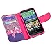 HTC Desire 512 Case, HTC Desire 510 Case, Magnetic Leather Flip Wallet Pouch HTC Desire 510, Slim Folio Case with Kickstand, 2 Credit Card Slot Wallet Pouch (HOT Pink Cheetah Bow)