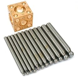 Jewelry Brass Doming Dapping Jeweler Block 12 Punch Set