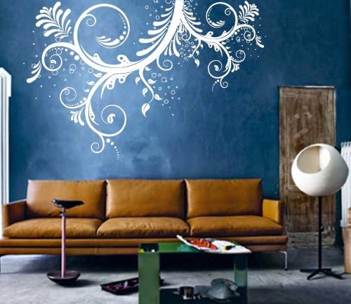 Vinyl Wall Art Decal Sticker Swirl Flower Floral Ornament Design #6