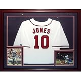 Chipper Jones Autographed Atlanta Braves (White #10) Deluxe Framed Jersey