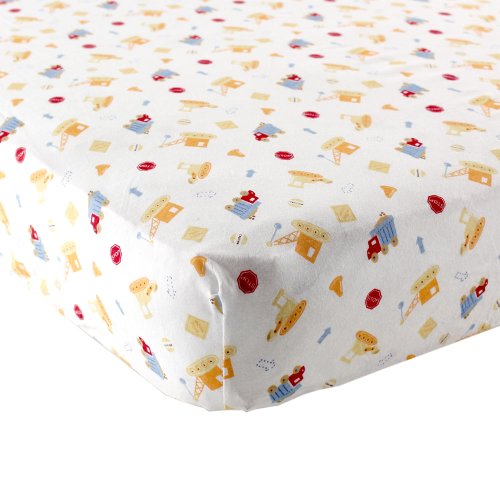 Luvable Friends Construction Fitted Crib Sheet