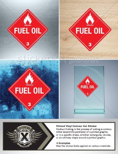 Decals Stickers Fuel Oil Caution Notice Fire Car Window Wall Art Decor Helmet Roommates Motorcycle Note Book Garage Doors Size: 4 X 3.9 Inches Vinyl color print