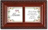 Cottage Garden Petite Music Box - Mom Plays Wind Beneath My Wings With Woodgrain Finish
