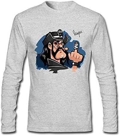HAGB1K Men Lemmy Kilmister T-shirt L HeatherGray Long Sleeve