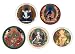 5 Buddhist Refridgerator Magnets: Medicine Buddha, Samantabhadra, White Tara, Green Tara