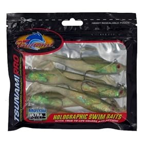 Tsunami Saltwater Fishing Lures Paddletail 4