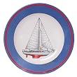 Artistically designed dinnerware Sailboats motif platter / charger 12"