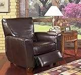 Coaster Havana Retro Style Leather Sofa Club Chair Recliner, Brown