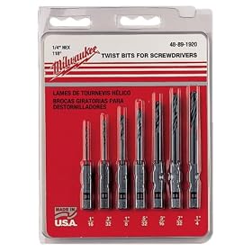 Milwaukee 48-89-1920 7 Piece 1 16-Inch to 1 4-Inch Hex Shank Black Oxide Twist Drill Bit... by Milwaukee