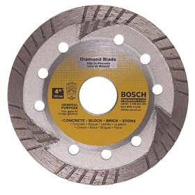 Bosch DB463 Premium Plus 4-Inch Dry Cutting General Purpose Turbo Continuous Rim Diamond Saw Blade with 7/8-Inch Arbor for Masonry