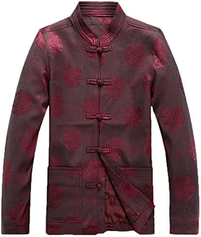 2016 new Chinese Style Men's long sleeved jacket printing outfit red XL