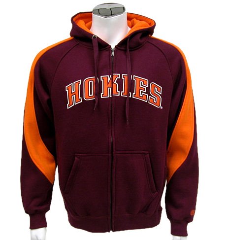 Buy Virginia Tech Hokies Mens Varsity Full Zip Fleece Hoodie by Colosseum Athletics
