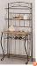 4 Tier Black Finish Metal Baker's Kitchen Rack w/Wine Storage