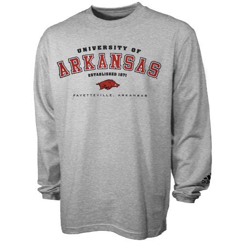 adidas Arkansas Razorbacks Ash Ambush Long Sleeve T-shirt