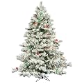 Prelit Flocked Alaskan - White/ Green