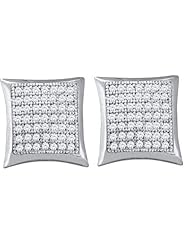 10KT White Gold 0.33 CTW Diamond Micro Pave Earrings