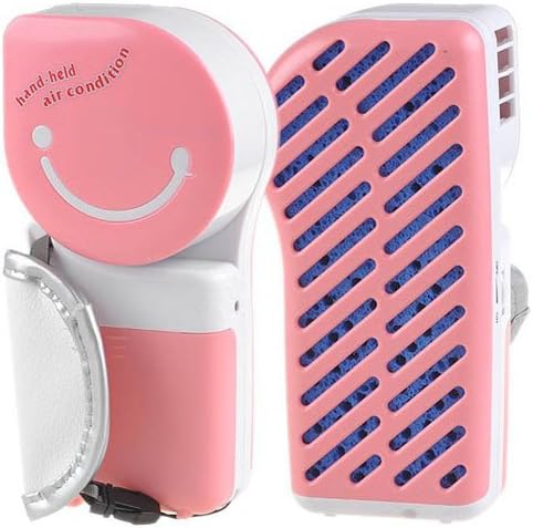 Grand Sale :Outdoor Sport Mobile Portable Fan & Mini Air Conditioner - 90-degree Rotatable Hand Held Evaporative Battery Fan for Airsoft, Paintball, BB gun, War game, Fishing, Sports, Hiking, Hot day. - Pink
