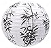 M.V. Trading MVA16013 Colorful Chinese/Japanese Round Paper Lanterns with Metal Frame, 16-Inch, White with Black Bamboo Garden
