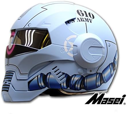 LC Prime® Masei 610 Atomic Man Modular Flip Up Motorcycle Approved Clear Visor Cool Helmet plastic blue 1