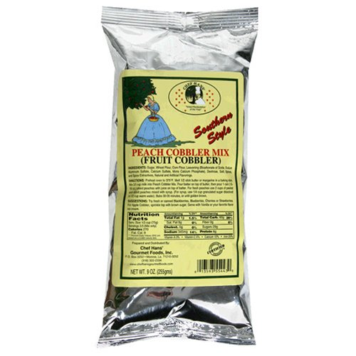 Chef Hans' Peach Cobbler Mix, 9-Ounce Packs (Pack of 12) by Peach Cobbler Mixes