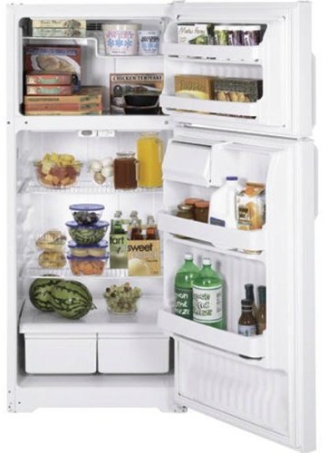 Hotpoint HTS17CBT 16.6 Cu. Ft. Top-Freezer Refrigerator with Adjustable Wire Shelves, Fixed Gallon