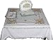 Square Table Linens and Napkins Cotton Embroidered 48 x 48 inches