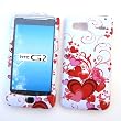 HTC G2 / Vision (T-Mobile) Snap On Protector Hard Case "Red Hearts" Design