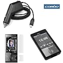 Black Durable Soft Silicone Skin Cover Case + Clear Reusable LCD Screen Protector + Rapid Car Charger for Sprint HTC Touch Diamond Smartphone
