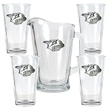 Nashville Predators 4pc Pint Ale Glass & 60oz Pitcher Set - Priamry Logo NHL Hockey