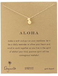 Dogeared Reminder "Aloha" Gold-Plated Silver Pineapple Pendant Necklace