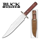 Buck Custom Bowie Knife with Tan Leather Sheath