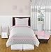 3 pc Twin Sheet Set for Pink and Gray Chevron Zig Zag Bedding Collection