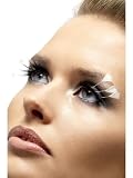 Smiffy'S Feather Plume Eyelashes, Long Green, Black And White, Contains Glue
