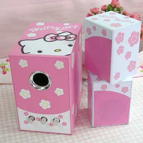 Portable HelloKitty Multi-System Acoustics Cube Control Speaker player HK010004