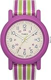 UPC 753048370351 product image for Timex Indiglo Wrist Watch (White Dial Pink And Green Striped Strap) | upcitemdb.com
